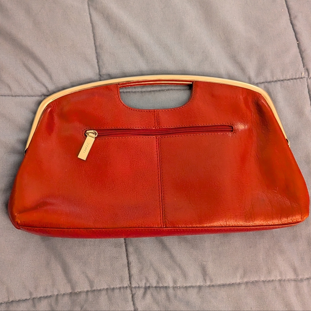 Vintage Hobo International Purse Clutch Red With Yellow Interior